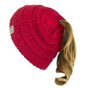 C.C Children Messy Bun Ponytail Beanie Hat